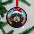 Cavapoo in Santa Hat Suncatcher Decoration